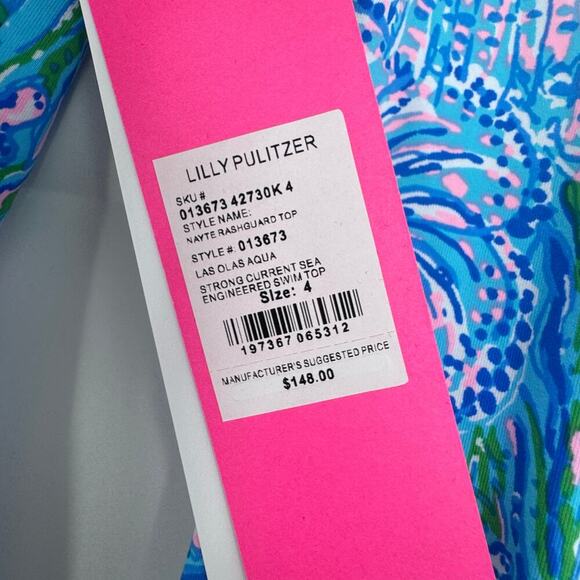 Lilly Pulitzer Women's Standard Nayte Rashguard Top Multicolor Size 4 NWT - Picture 9 of 13
